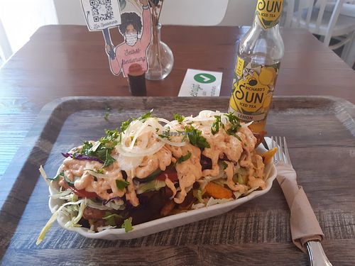 Gyros with fries - so tasty, so filling! at Rebels in Bamberg