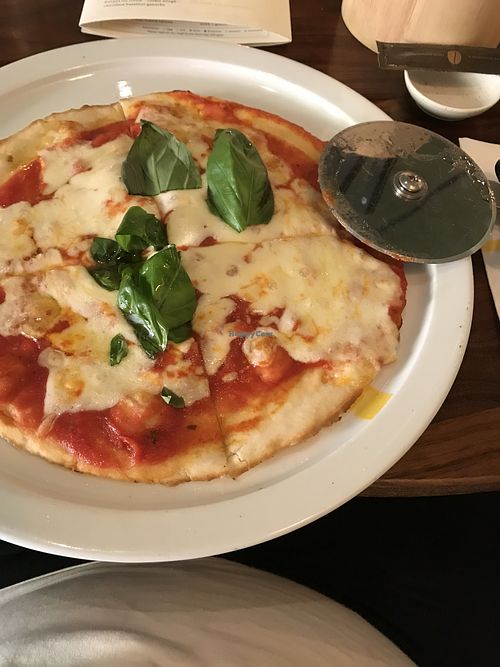 Margarita gluten free pizza. Lekker at Vegitalian - Schoutenstraat in Utrecht