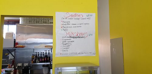 Menu at Fork Knows in Coffs Harbour