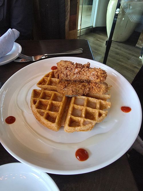 Vegan Chicken and Waffles 🧇   at River & Post in Jacksonville