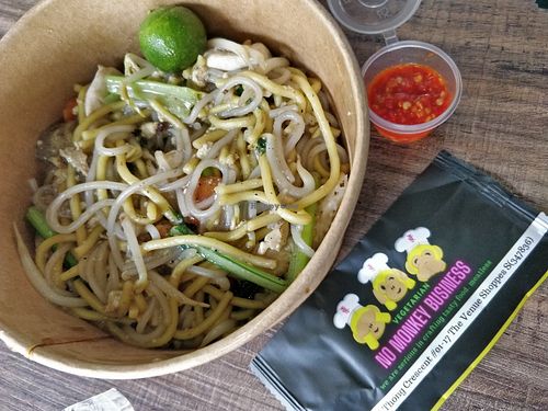 Love this Hokkien noodles (without eggs) . Strong wok hei smell. at No Monkey Business in Northeast Singapore