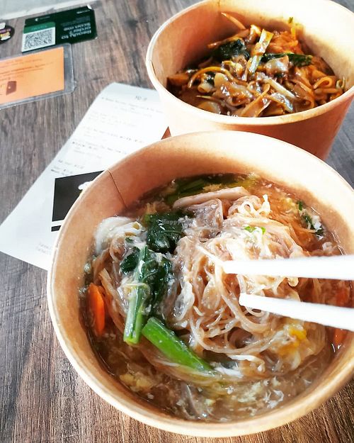 Bee Hoon with Gravy and Char Kway Teow at No Monkey Business in Northeast Singapore