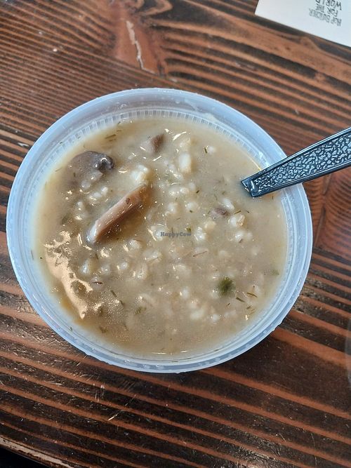 mushroom barley at Soupicurean in Winnetka