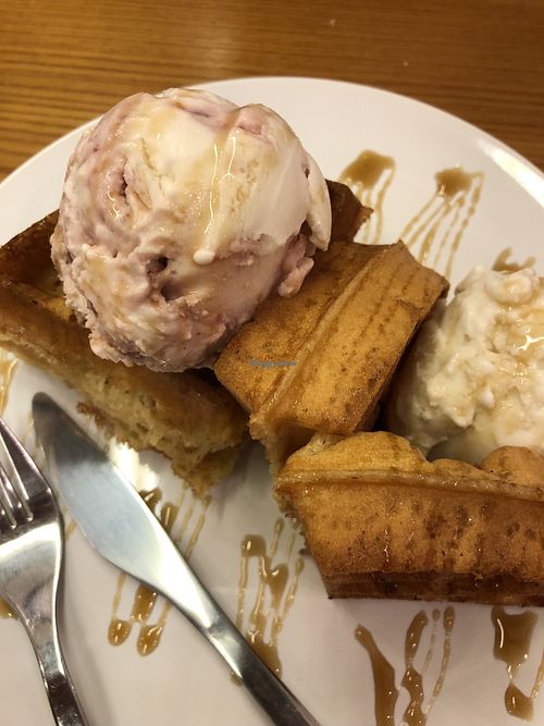 Mochi Waffles with raspberry cheese and coconut at Well Loft 好乐福 in Central Singapore