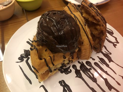 Waffle with dark chocolate  at Well Loft 好乐福 in Central Singapore