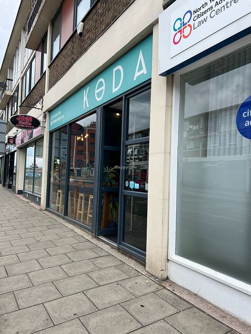 Exterior- conveniently located right across from the train station. at Koda Coffee in Scarborough