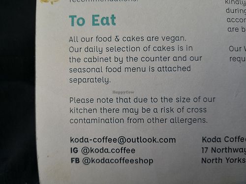 About food at Koda Coffee in Scarborough
