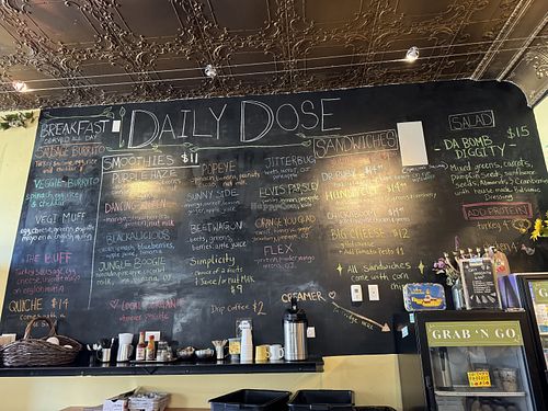 The menu  at A Daily Dose in Crested Butte