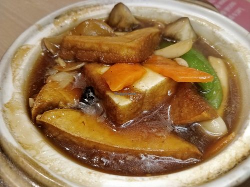 braised tofu in claypot at Lotus Vegetarian 莲心 - Novena in Central Singapore