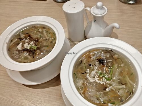 Bamboo pith with shredded cucumber thick soup at Lotus Vegetarian 莲心 - Novena in Central Singapore