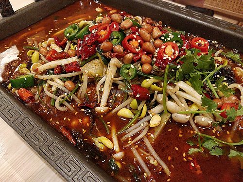 Grilled "Fish" in Sichuan Mala Broth 四川麻辣烤素鱼 at Lotus Vegetarian 莲心 - Novena in Central Singapore