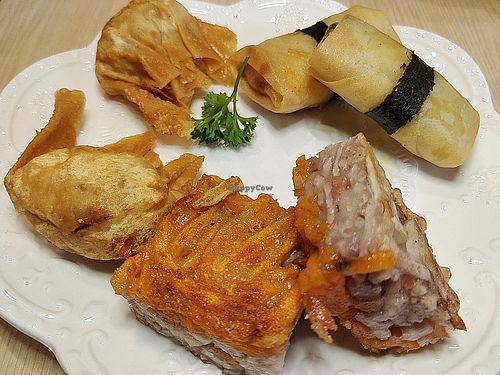 High tea spread at Lotus Vegetarian 莲心 - Novena in Central Singapore