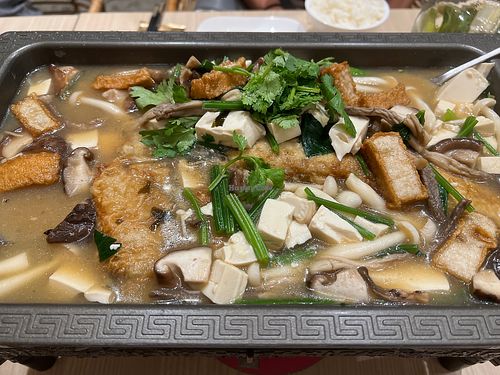 Miso broth grilled fish  at Lotus Vegetarian 莲心 - Novena in Central Singapore