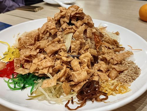 Lou hei at Lotus Vegetarian 莲心 - Novena in Central Singapore