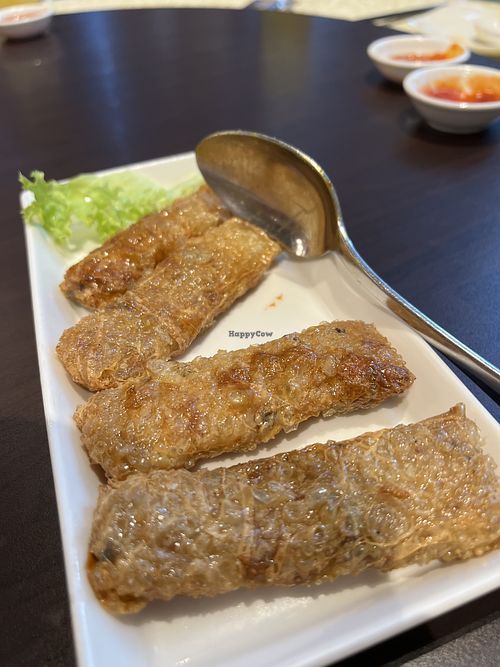 Fried glutinous rice in beancurd skin 7/10  at Lotus Vegetarian 莲心 - Novena in Central Singapore