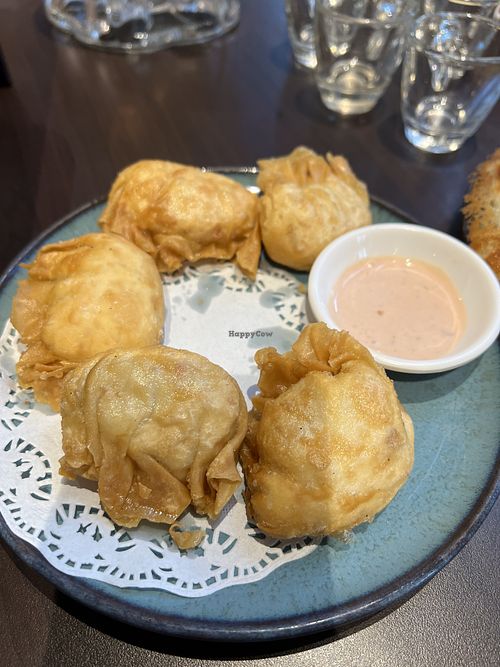 Shrimp wanton- strangely similar to green dot 10/10  at Lotus Vegetarian 莲心 - Novena in Central Singapore