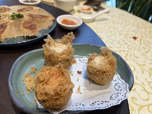 Orh Kok - yam fritters 8/10  at Lotus Vegetarian 莲心 - Novena in Central Singapore