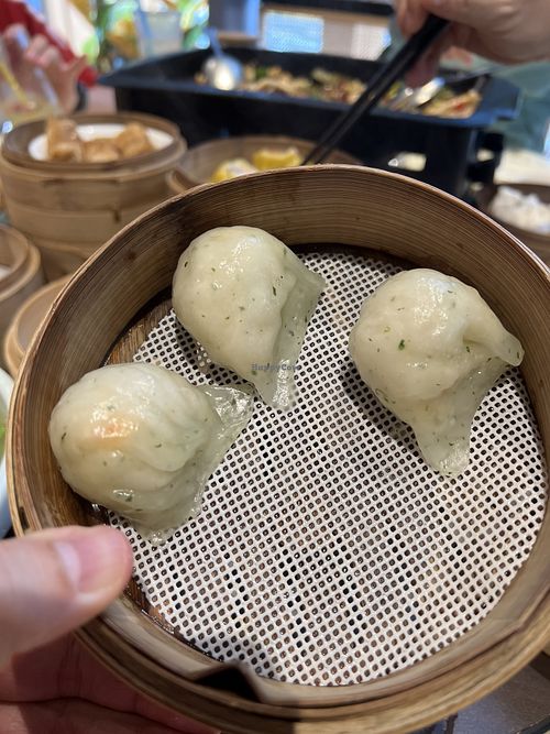 Shrimp dumpling -same filling as the fried ones 9/10  at Lotus Vegetarian 莲心 - Novena in Central Singapore