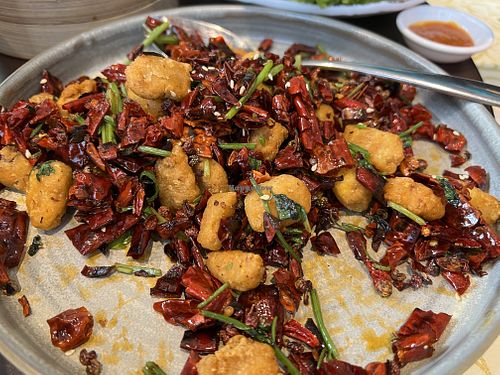 Crispy chicken  at Lotus Vegetarian 莲心 - Novena in Central Singapore