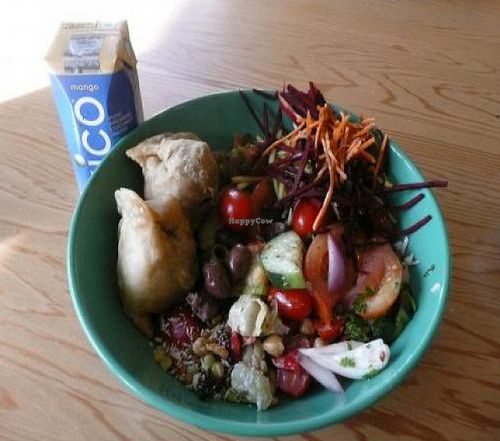 Lunch at Whole Foods - the samosas are gorgeous but full of calories! at Whole Foods Market in Lake Grove