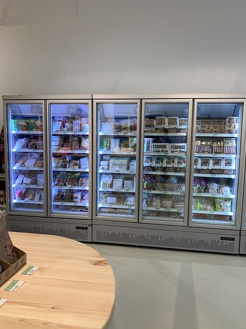 Frozen food section  at Veggie Garden in Rotterdam
