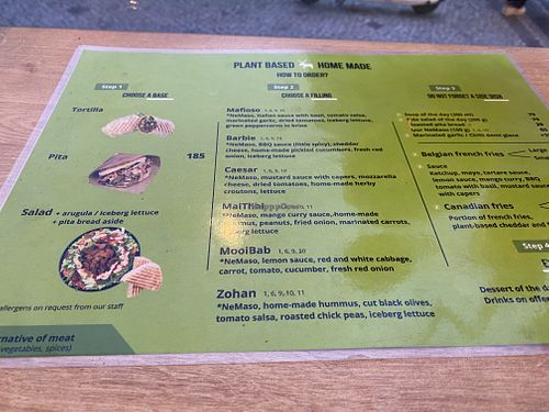 Menu  at Mooi in Prague