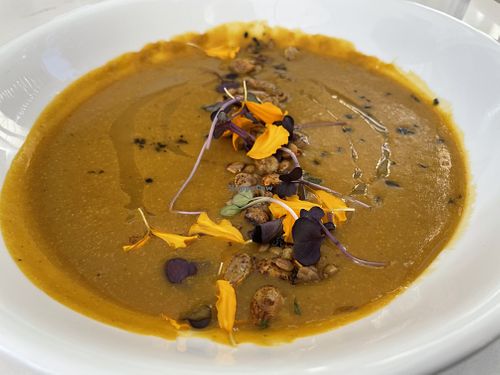 Pumpkin and mole soup at 4th Street Social Club in Santa Rosa