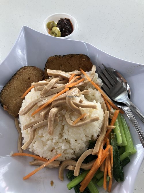 Sliced fish rice $3.50 at Zi Zai Vegetarian 自在齋 - Bishan in Central Singapore