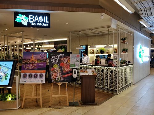 Restaurant entrance at Basil Thai Kitchen - Paragon in Central Singapore