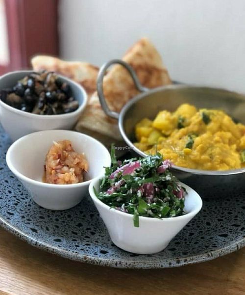 Dahlia with flat bread at Home Grown on Piper in Kyneton