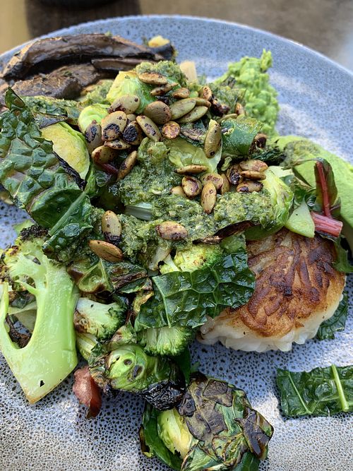 greens galore - very ample serving, I didn’t think it needed toast at all  at Home Grown on Piper in Kyneton