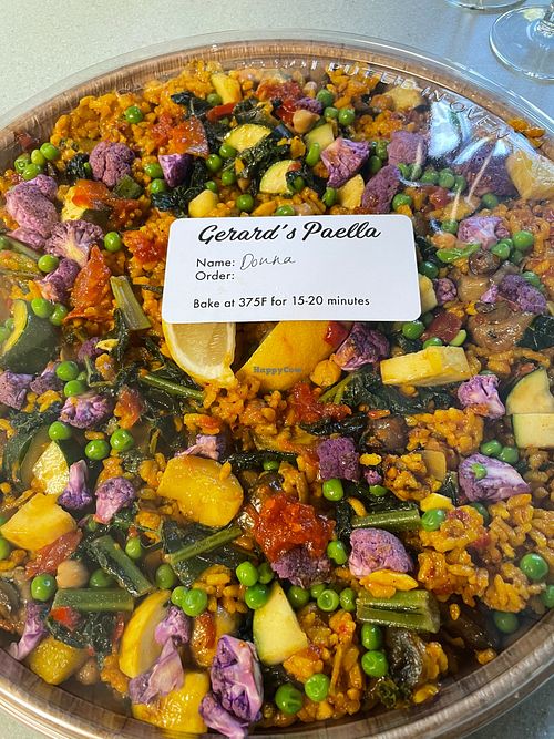 Vegan paella small portion 
 at Gerard's Paella in Santa Rosa