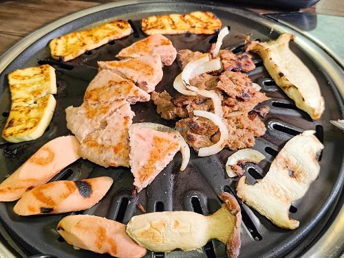 Vegan BBQ LOVE this! My best BBQ since I turned vegetarian. at Gum Gang Won 금강원 - Temple Street at Chinatown in Central Singapore