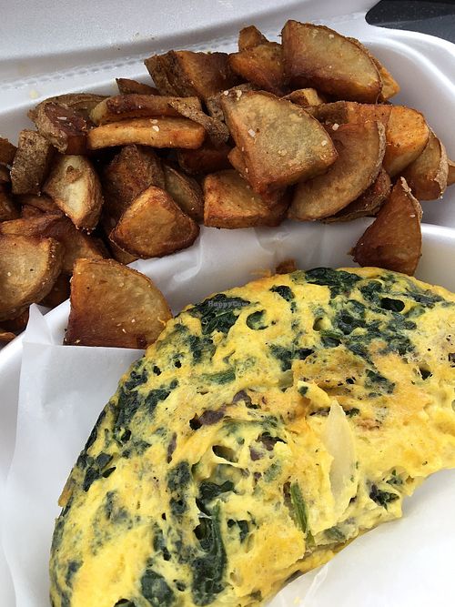 Spinach & Mushroom Omelette at Cheezy Vegan in Woodlyn