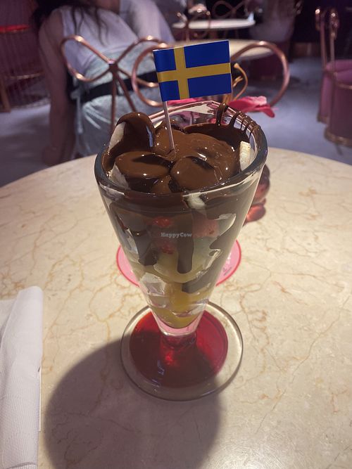 vegan chocolate covered fruit salad  at Dirty Coco in Stockholm