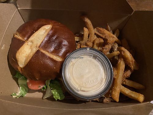 “Crab” cake sandwich  at The Vegan Club in Cleveland