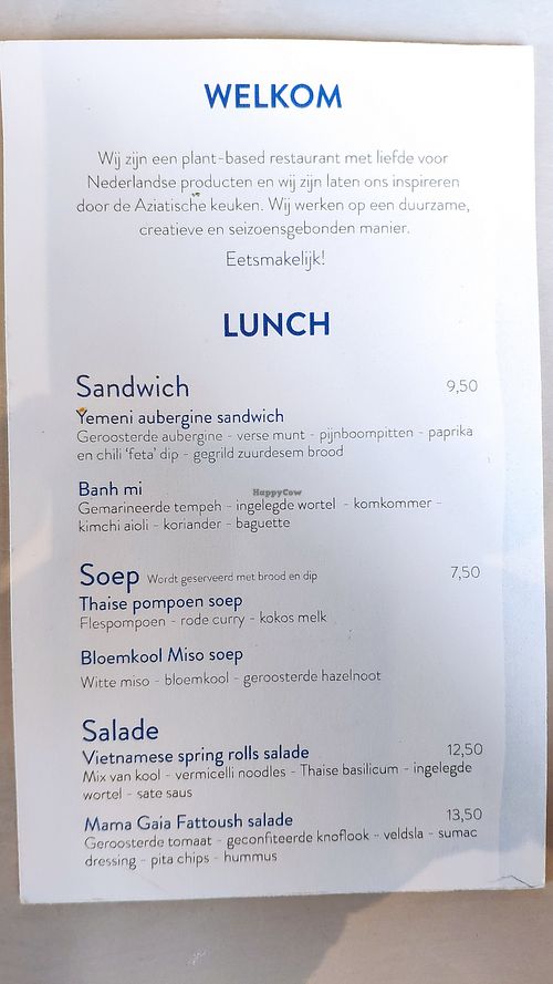 Weekly specials at Mama Gaia in Haarlem