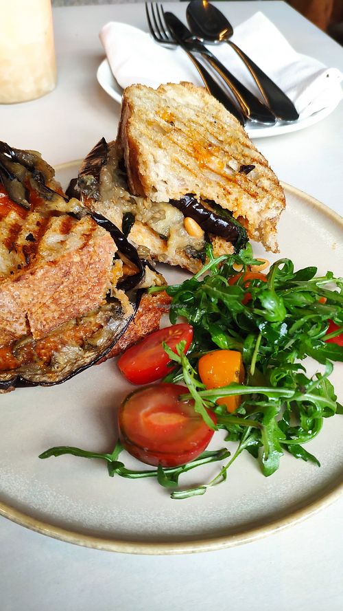 Yemeni aubergine sandwich at Mama Gaia in Haarlem