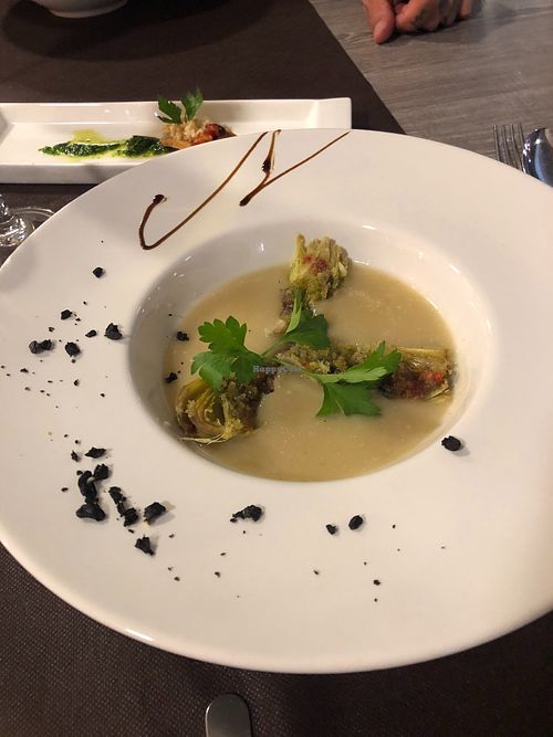 Artichoke’ soup at Bistro Kings in Lloret De Mar