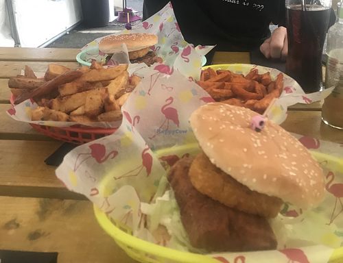I had the tofu burger without the hot sauce, which was perfect for me   at The Rainbow Skull in Maidstone