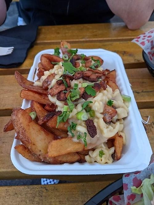 Mac and cheese loaded fries at The Rainbow Skull in Maidstone