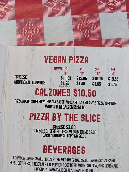 Vegan Pizza option  at LC Imports in Ventura