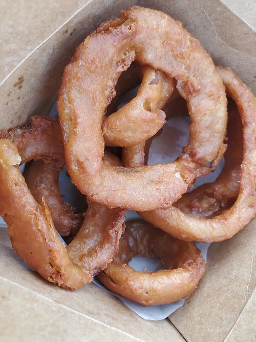 Onion rings $6 at MK Burger - Pop up in Venice
