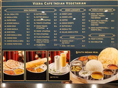 Menu at Veera's Cafe - Jurong East in West Singapore