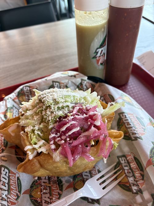 Taco salad (not listed on the menu but 🔥🔥🔥)  at Tacos Veganos in Phoenix