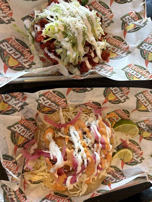 Sope and cauli Baja taco   at Tacos Veganos in Phoenix
