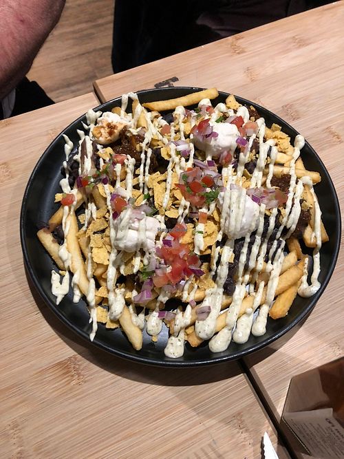 Loaded fries at Om Burger in Bristol