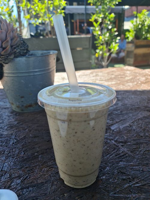 Smoothie  room temperature and not blended enough. at The Bearded Jaffle in St Kilda