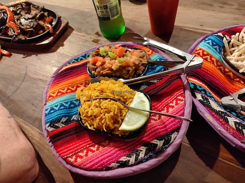 Refried beans and rice at El Burro Cantina in Tamborine Mountain