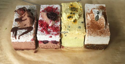 A selection of the desserts available  at Raw and Peace in Windsor